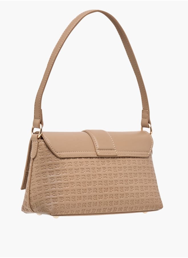 Flora Bella By Shoexpress Women Monogram Detail Shoulder Bag with Detachable Strap and Flap Closure  - Image 3