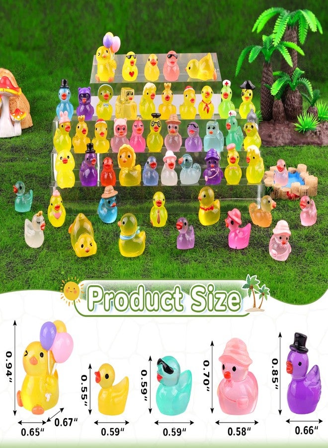TINKRSTUFF 50PCS Mini Resin Animals Assorted Styles Cute Tiny Ducks Glow in Dark,Miniature Duck Figures to Hide,Little Animal Toys Bulk for Topper Desk Garden Dollhouse Landscape Aquarium DIY Crafts & Decor - Image 3