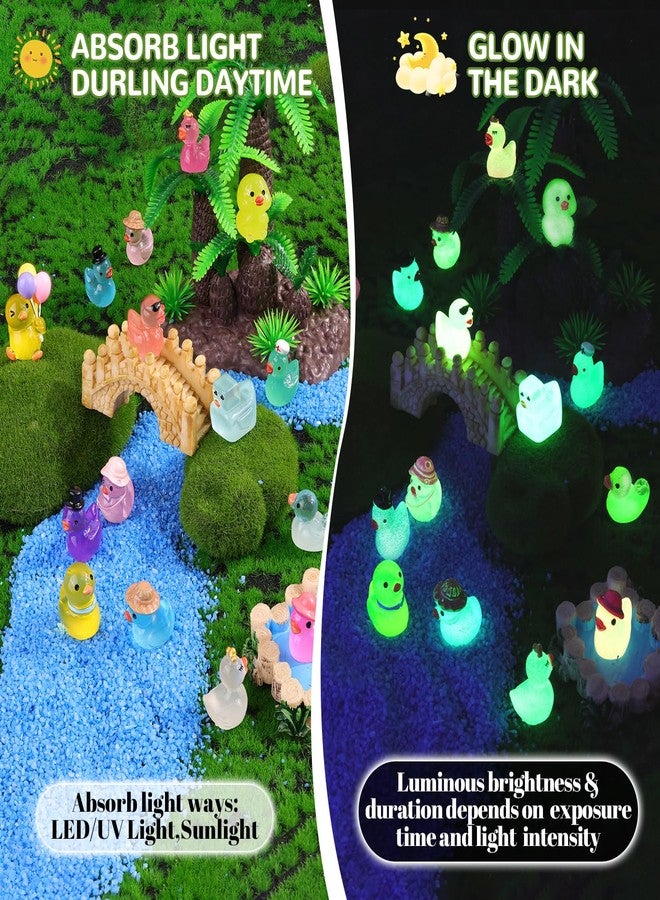 TINKRSTUFF 50PCS Mini Resin Animals Assorted Styles Cute Tiny Ducks Glow in Dark,Miniature Duck Figures to Hide,Little Animal Toys Bulk for Topper Desk Garden Dollhouse Landscape Aquarium DIY Crafts & Decor - Image 5