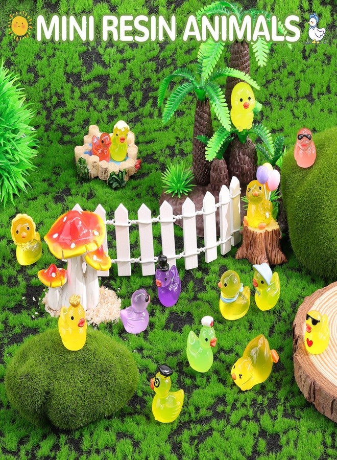 TINKRSTUFF 50PCS Mini Resin Animals Assorted Styles Cute Tiny Ducks Glow in Dark,Miniature Duck Figures to Hide,Little Animal Toys Bulk for Topper Desk Garden Dollhouse Landscape Aquarium DIY Crafts & Decor - Image 4