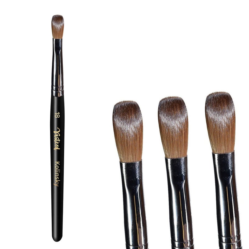 Yasterd Oval Acrylic Brushes 100 Kolinsky  Size 18 4 Pieces for Nail Art  Acrylic Application  Black Wood Handle