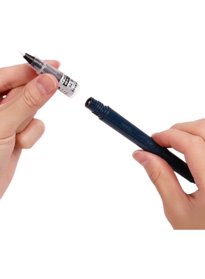 Pilot Fountain Pen-Style Brush Pen, Scientific Fiber Direct Liquid Soft Pen, Calligraphy Hand-Drawn Practice Writing Sutra Copying, Portable With Replaceable Ink Cartridge Svs-70Fdf Fine Script - Image 3