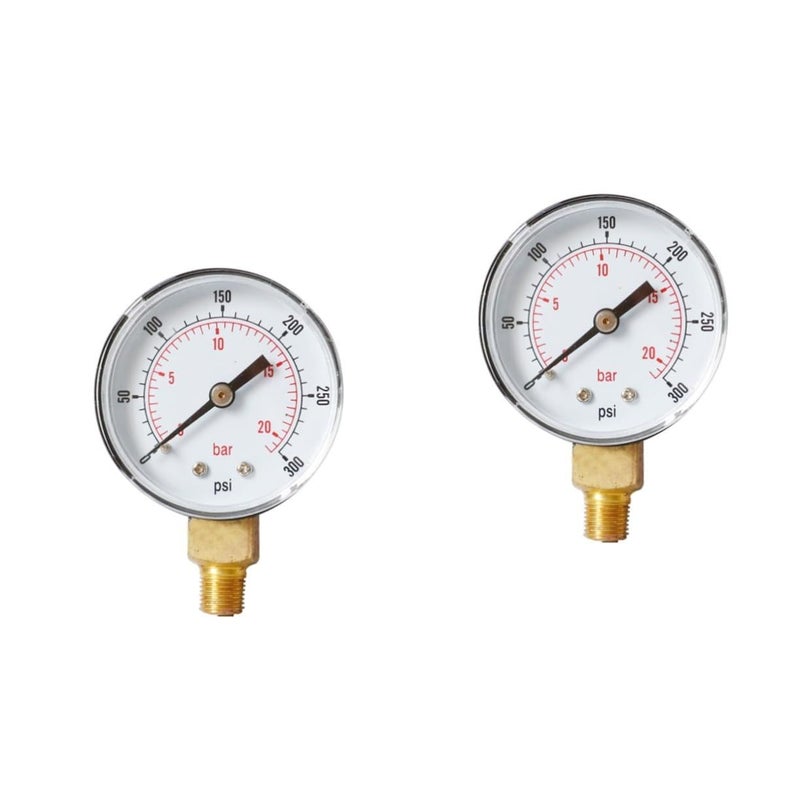 SUPVOX 2Pcs Precision Psi Npt Pressure Gauge For Oil And Gas Compact DesignReadings For Compressors Pumps And Tire Pressure Testing Multicolor Size 1 - Image 1