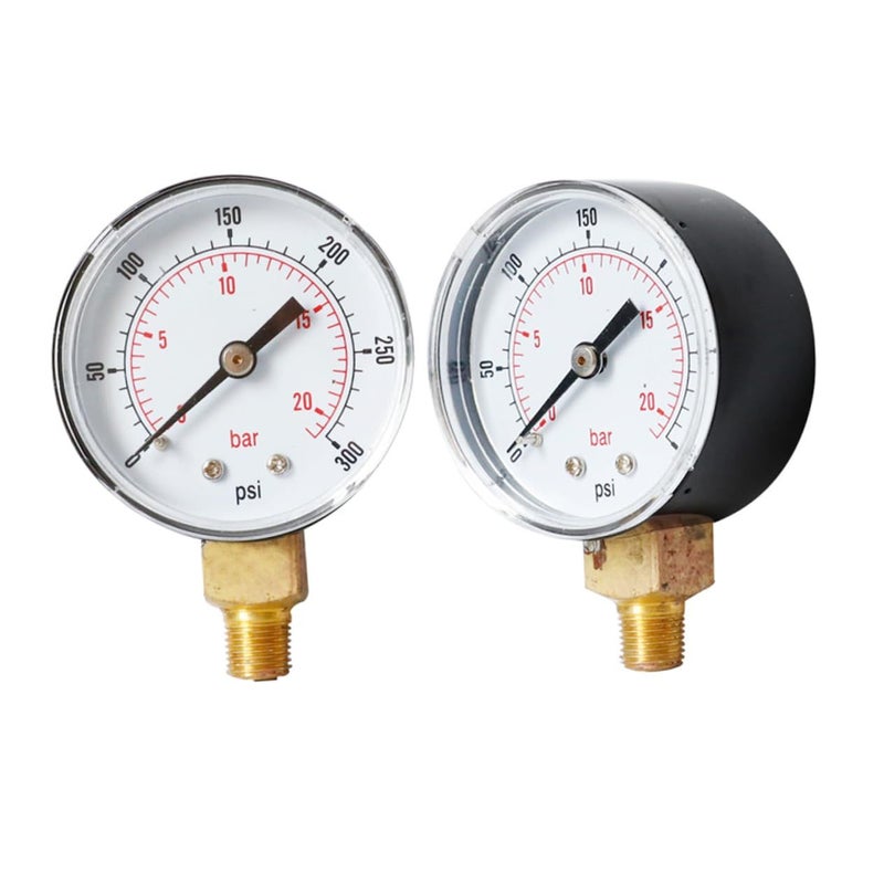 SUPVOX 2Pcs Precision Psi Npt Pressure Gauge For Oil And Gas Compact DesignReadings For Compressors Pumps And Tire Pressure Testing Multicolor Size 1 - Image 3