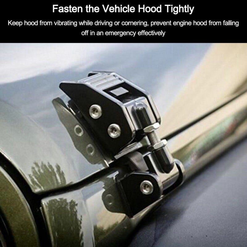 Hood Lock: Black Aluminium Alloy Adjustable Tension Latch - Anti-Hood Flutter Durable Safety Lock for Jeep Wrangler JK JKU 2007-2017 Racing Conditions & Daily Driving - Image 5