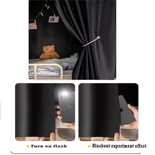Qubanda Dorm Home Bunk Nets Bed Curtains Cloth Bed Canopy Blackout Men Women Curtain Shading Nets Breathable Single Sleeper - Image 3