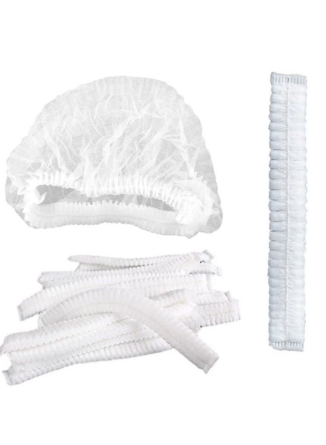 Gesalife 300 Pieces Disposable Shower Caps Non Woven Mob Hair Net 19 Inch Black White and Blue Trio  - Image 2