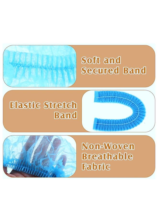 Gesalife 300 Pieces Disposable Shower Caps Non Woven Mob Hair Net 19 Inch Black White and Blue Trio  - Image 3