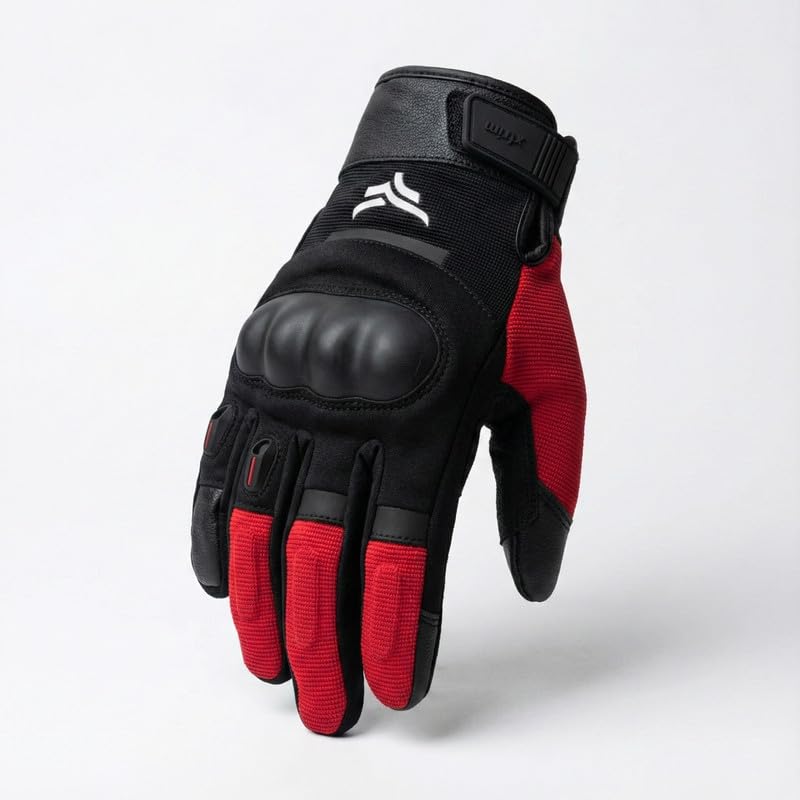 XTRIM Unisex Feral Biking Gloves (Extra Large) Built with Suede, Leather & Spandex, Touchscreen Fingertip, Impact Protection, Sweat-Absorbent, Odour-Free, Premium Grip & Street-Ready Performance - Image 1