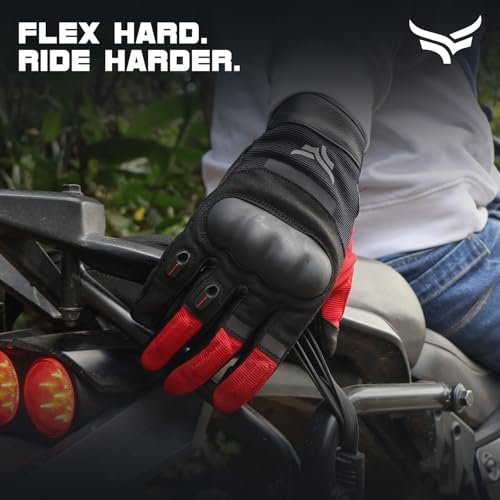 XTRIM Unisex Feral Biking Gloves (Extra Large) Built with Suede, Leather & Spandex, Touchscreen Fingertip, Impact Protection, Sweat-Absorbent, Odour-Free, Premium Grip & Street-Ready Performance - Image 4