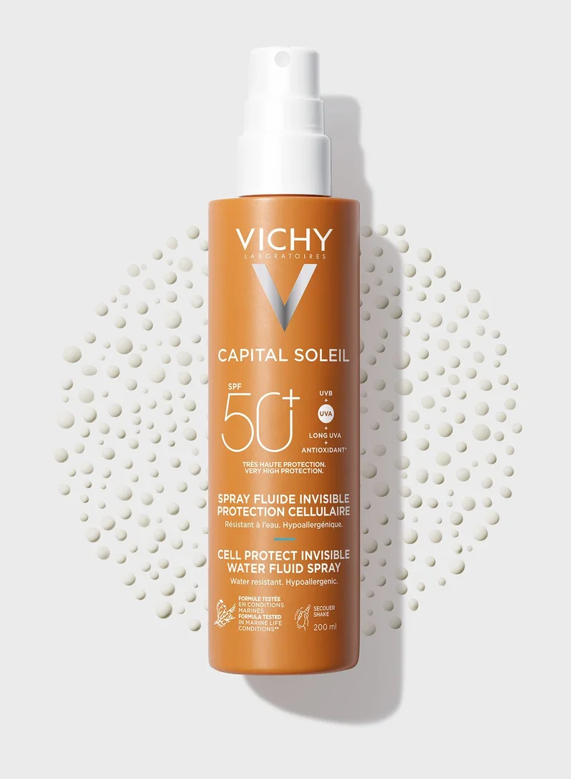 VICHY Vichy Capital Soleil Invisible Fluid Sunscreen Spray Spf50+ For Face And Body 200Ml