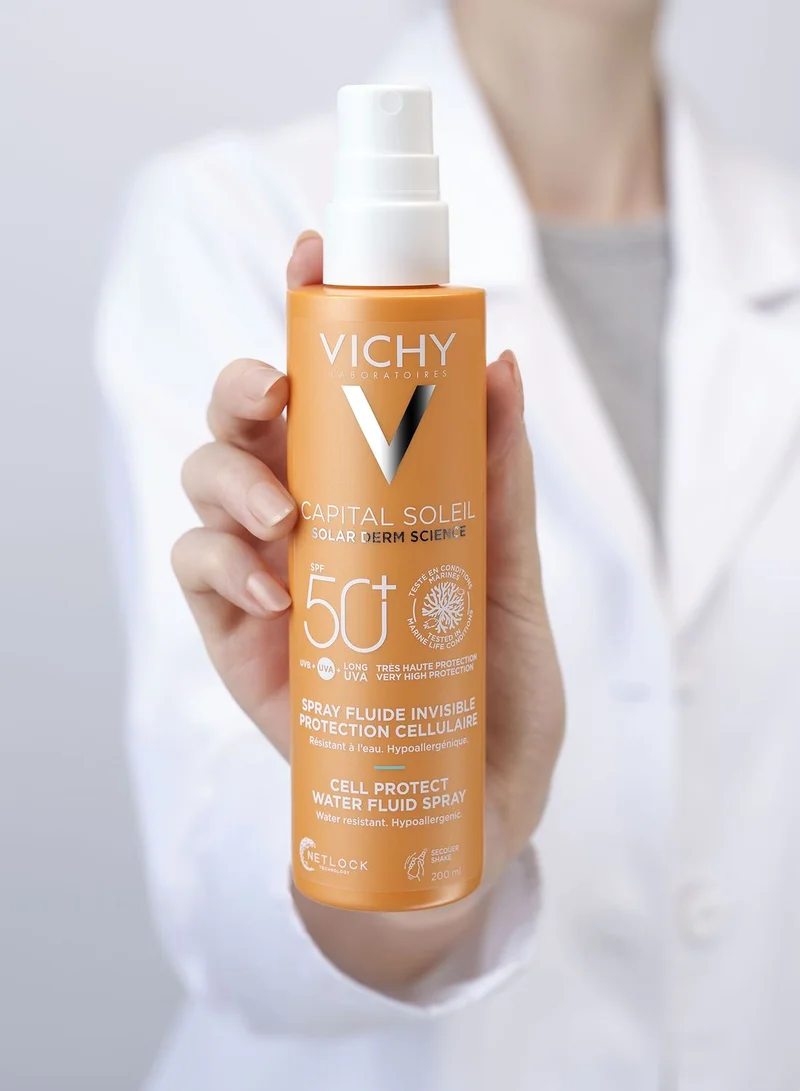 VICHY Vichy Capital Soleil Invisible Fluid Sunscreen Spray Spf50+ For Face And Body 200Ml