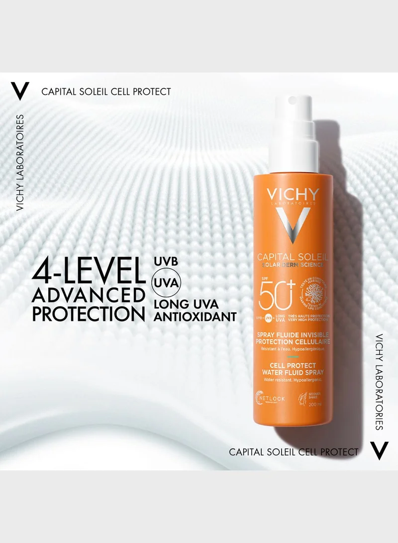 VICHY Vichy Capital Soleil Invisible Fluid Sunscreen Spray Spf50+ For Face And Body 200Ml