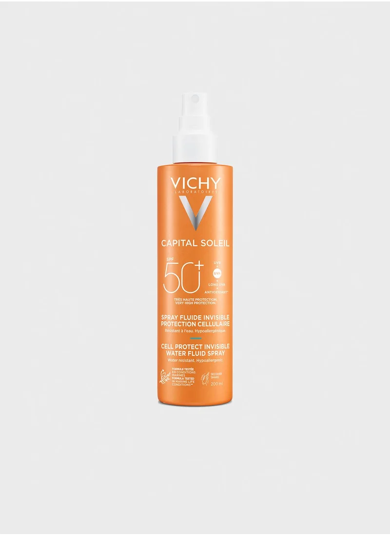 VICHY Vichy Capital Soleil Invisible Fluid Sunscreen Spray Spf50+ For Face And Body 200Ml