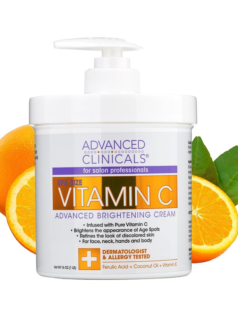 Advanced Clinicals 2 Pack of Advanced Clinicals Vitamin C Advanced Brightening Cream 454grams - Image 2