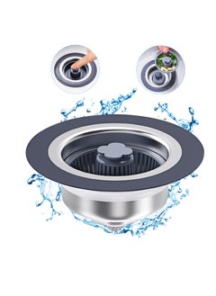 Excefore Kitchen Sink Drain Strainer Stopper Kits, Upgraded 304 Stainless Steel 3-in-1 Pop Up Sink Stopper, Clog-Free Basket Sink Strainer, Kitchen Sinks Food Catcher for Standard 3-1/2 Inch  - Image 1