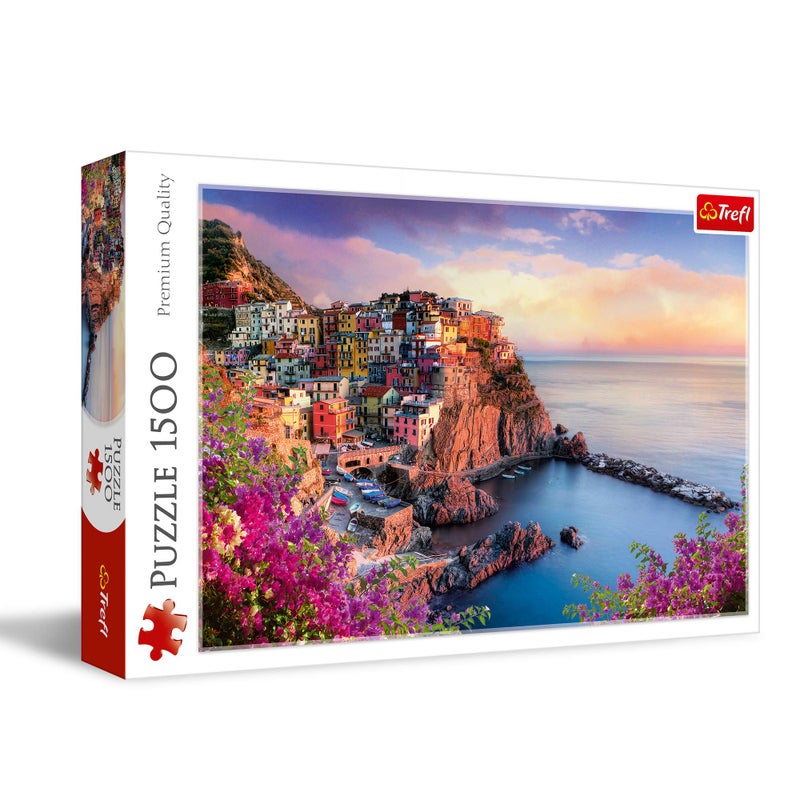 Trefl View of Manarola 1500 Piece Jigsaw Puzzle Red 33"x23" Print, DIY Jigsaw, Creative Fun, Classic Puzzle for Adults and Children from 14 Years Old - Image 1