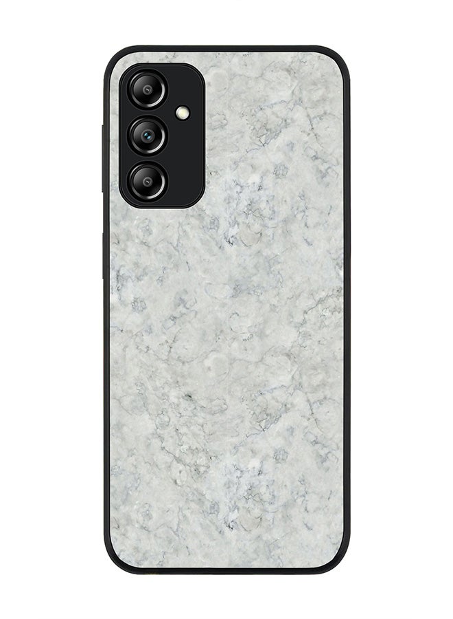 Stylizedd Rugged Black edge case for Samsung Galaxy A24 4G Slim fit Soft Case Flexible Rubber Edges Anti Drop TPU Gel Thin Cover - Marble Texture White - Image 1
