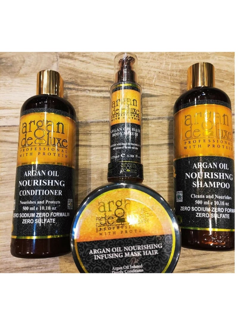argan de luxe Full Set Of Shampoo, Conditioner, Serum, & Hair Mask