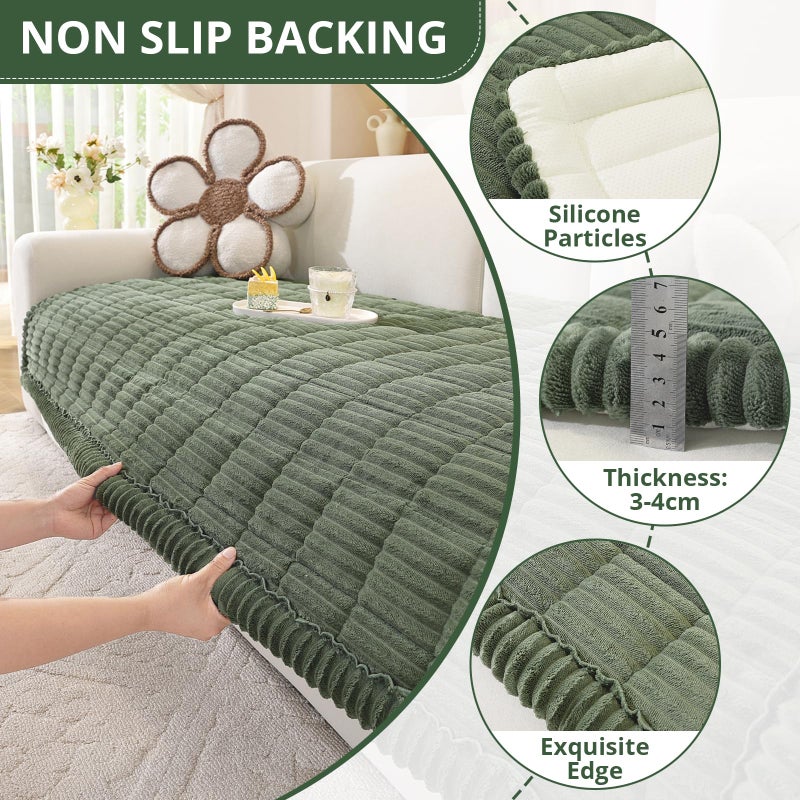 OstepDecor Washable Couch Cover for Dogs, Thick Pet Friendly Sofa Covers, Soft Couch Protector, Paw Cart Sofa Slipcovers, Cushion Protector for Leather, Sectional, Loveseat (20" x 24", Green) - Image 5
