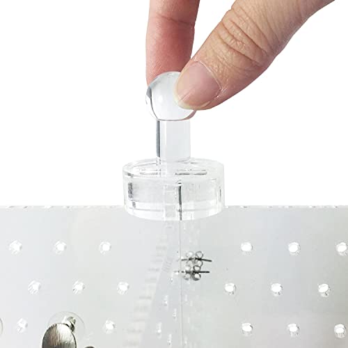 Ikee Design Acrylic Rotating 216 Pairs Earring Organizer, 4-Sided Spinning Jewelry Display Stand, Earring Holder, Perfect for Salon, Store, Clear Color - Image 4
