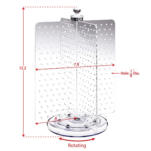Ikee Design Acrylic Rotating 216 Pairs Earring Organizer, 4-Sided Spinning Jewelry Display Stand, Earring Holder, Perfect for Salon, Store, Clear Color - Image 2