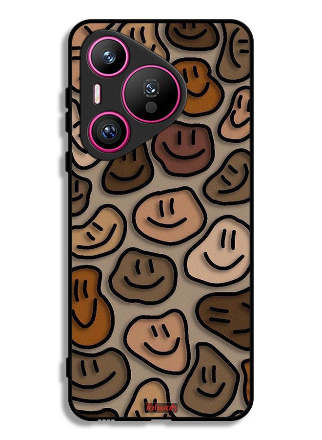 Tolwak Huawei Pura 70 Protective Case Cover Smiley Faces Art - Image 1