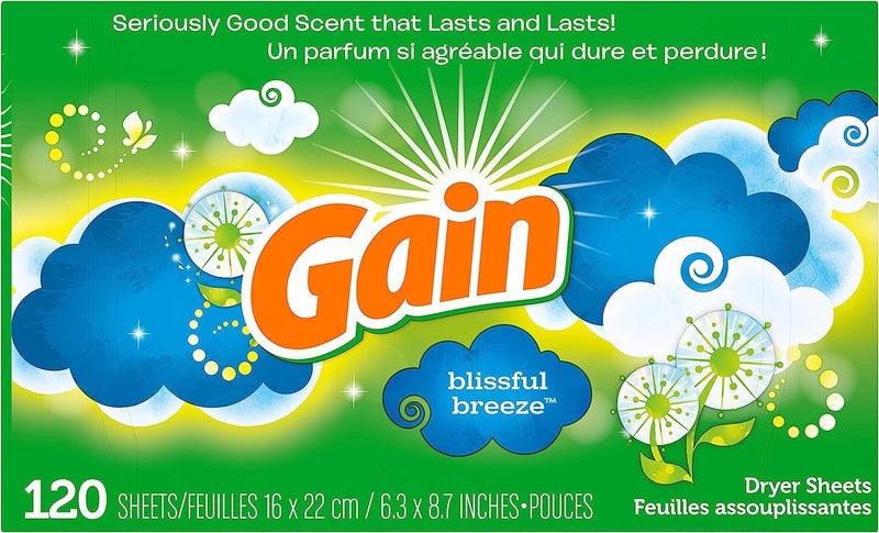 Gain Fabric Softener Dryer Sheets Blissful Breeze 120 Count
