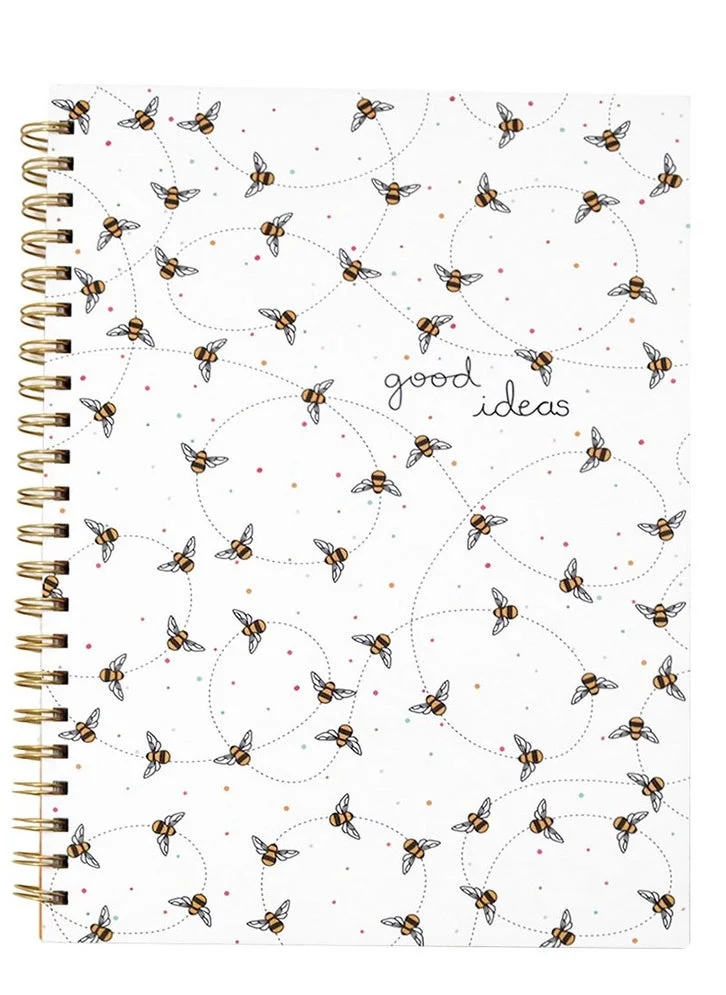 Belly Button Bees A4 spiral bound note book