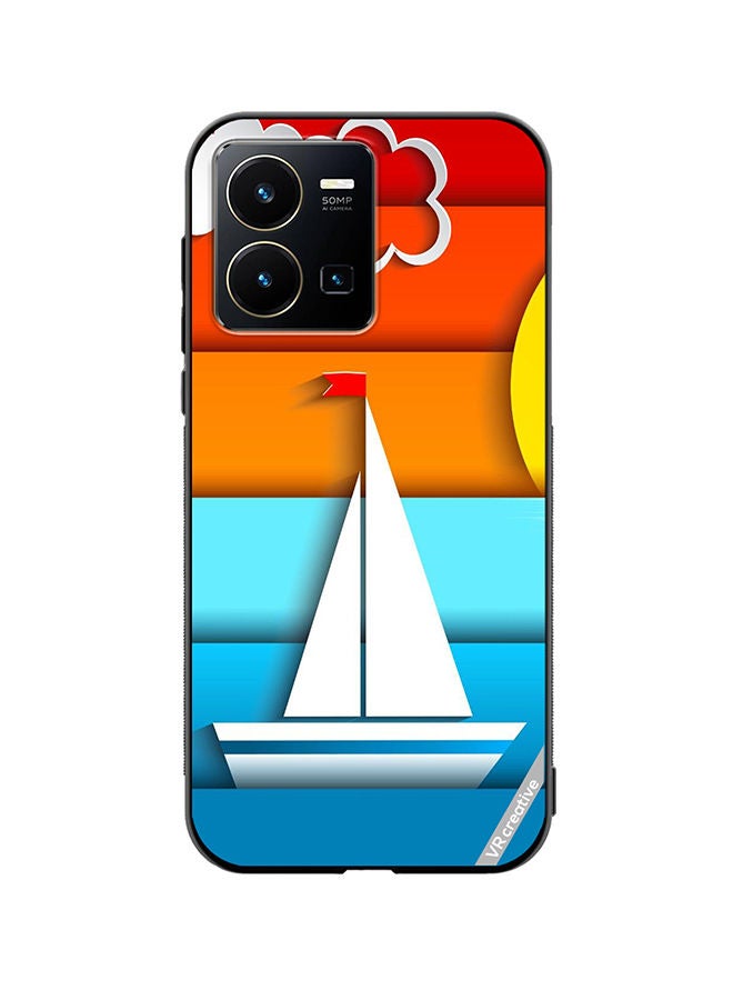 Protective Case Cover For Vivo Y35 Boat Design Multicolour