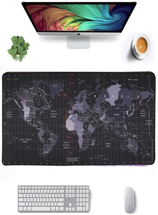 PH BROTHER Anti-Slip Extended World Map Desk Mat Water Resistant Rubber Base Keyboard Pad for Laptop, Computer & Desk Study Table Accessories Used for Home, Office, School, College(90 X 40-World Map) - Image 2