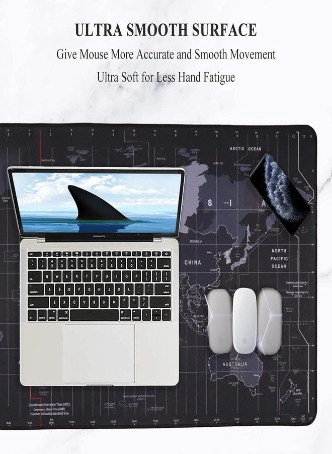 PH BROTHER Anti-Slip Extended World Map Desk Mat Water Resistant Rubber Base Keyboard Pad for Laptop, Computer & Desk Study Table Accessories Used for Home, Office, School, College(90 X 40-World Map) - Image 3