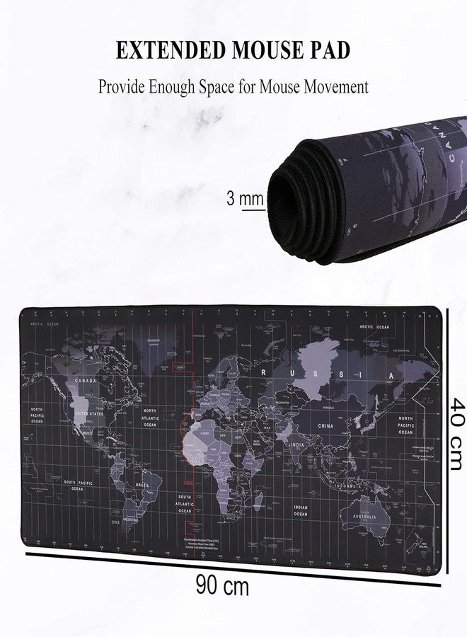 PH BROTHER Anti-Slip Extended World Map Desk Mat Water Resistant Rubber Base Keyboard Pad for Laptop, Computer & Desk Study Table Accessories Used for Home, Office, School, College(90 X 40-World Map) - Image 5