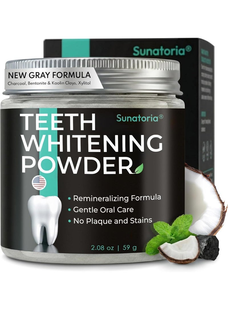 SUNATORIA Activated Charcoal Teeth Whitening Powder - Improved Formula – Coconut Teeth Whitener – Effective Remover Tooth Stains for a Healthier Whiter Smile - Product of UK - Image 1