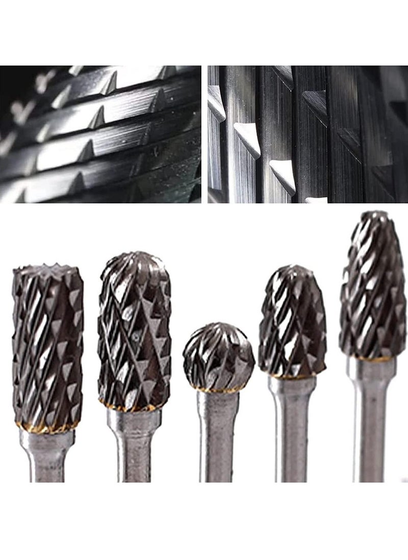 RATSAW Double Cut Tungsten Carbide Rotary Burr Set 10pcs 1 8 Shank 1 4 Head Length Tungsten Steel for Wood and Stone Carving Steel Metal Working  - Image 3