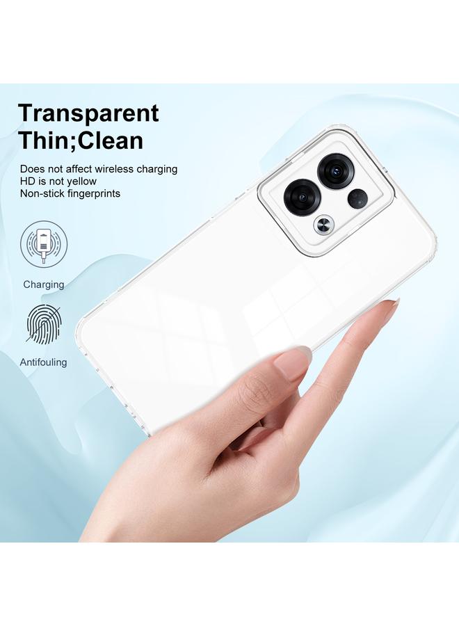 S-TOP Case For OPPO Reno8 5G 3 in 1 Clear TPU Color PC Frame Phone Case - Image 5