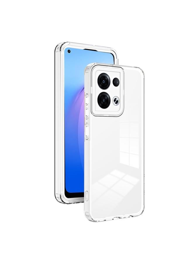 S-TOP Case For OPPO Reno8 5G 3 in 1 Clear TPU Color PC Frame Phone Case - Image 1