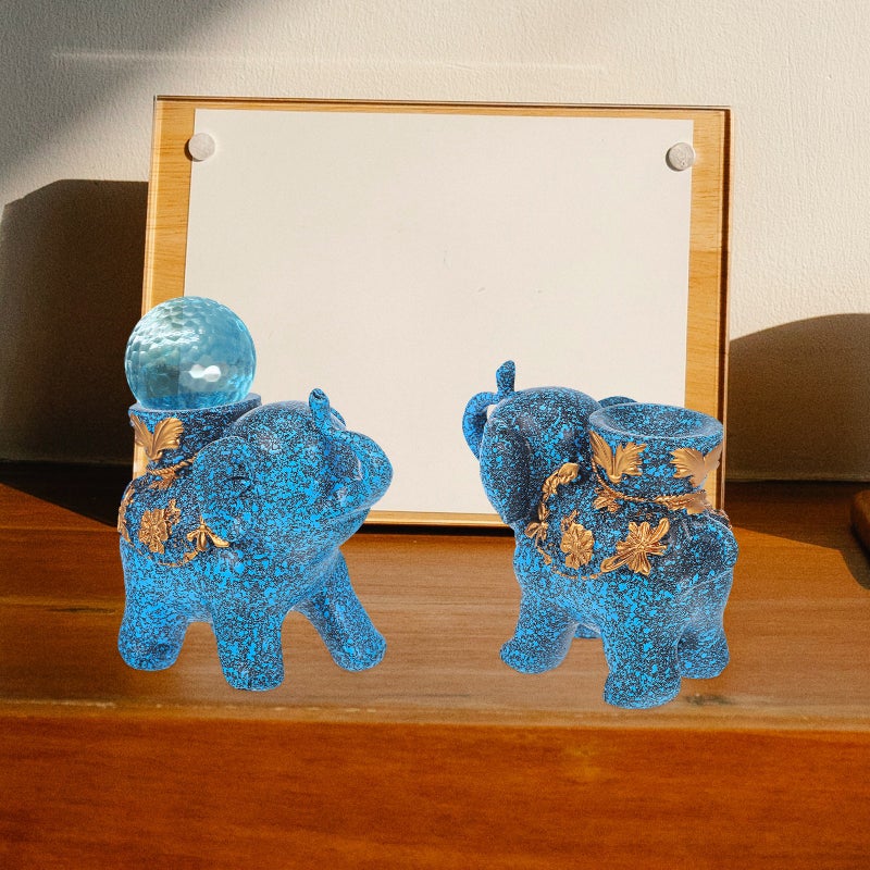 1 Pc Crystal- Supporting Stand Elephant Resin Decor Desktop Crafts Ornament - Image 3