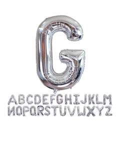 Party with Emma Silver Letter A to Z Balloons 32 inch Large Alphabet Balloons Silver Helium Foil Letter Balloon Banner for Birthday Party Anniversary Wedding Decoration (Silver-G)  - Image 1