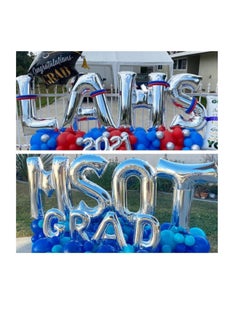 Party with Emma Silver Letter A to Z Balloons 32 inch Large Alphabet Balloons Silver Helium Foil Letter Balloon Banner for Birthday Party Anniversary Wedding Decoration (Silver-G)  - Image 4