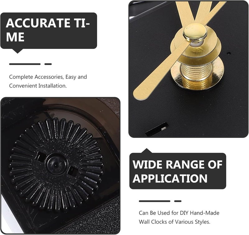 Clock Mechanism with Replaceable Clock Hands Silent Clock Movement for DIY Wall Clocks Lightweight and Easy to Install Compatible with Clock Designs - Image 2