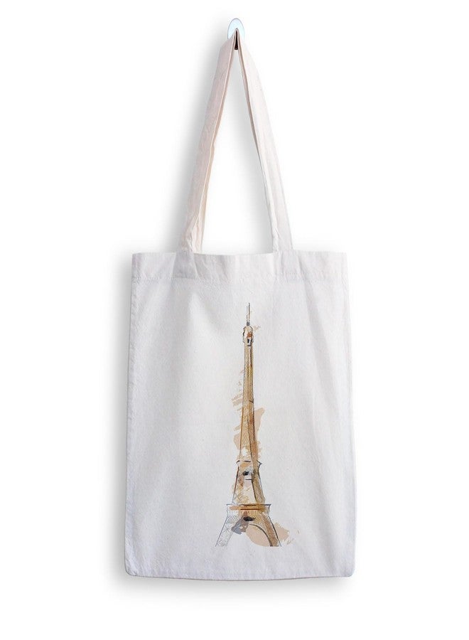 ARTBUG Tote Bag for Women with zip, Aesthetic Canvas tote bag for college girls, office, stylish and reusable - Eiffel Tower - D No - 144 - Image 1