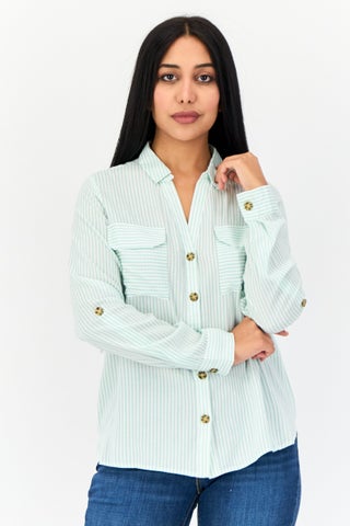 Women Spread Collar Long Sleeve Striped Shirt, Multicolor - pzsku/Z72312D025FA1FCBFEC2EZ/45/1749392288/5c9e7cb8-f97c-43b9-87ca-be06523ec216