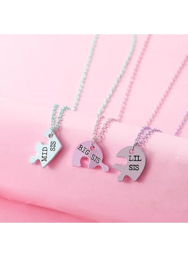 Best Friend Friendship Necklaces and Bracelets Set, Sister Necklace, Matching Split Heart Halves Pendant Necklaces, Big and Little Sister Keychains for Women Christmas Birthday - Image 4