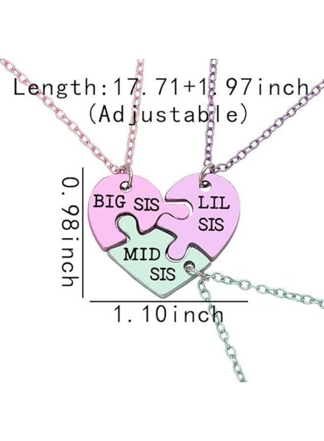 Best Friend Friendship Necklaces and Bracelets Set, Sister Necklace, Matching Split Heart Halves Pendant Necklaces, Big and Little Sister Keychains for Women Christmas Birthday - Image 2