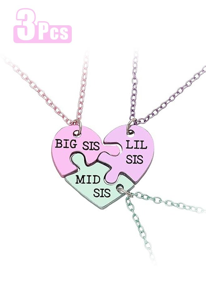 Best Friend Friendship Necklaces and Bracelets Set, Sister Necklace, Matching Split Heart Halves Pendant Necklaces, Big and Little Sister Keychains for Women Christmas Birthday - Image 1
