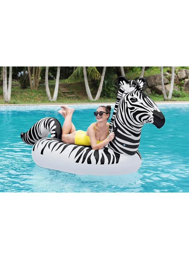 Bestway Zebra Inflatable Ride On | Pool Float, Swimming Pool Kids Inflatable Raft, Pool Toys for Kids and Adults