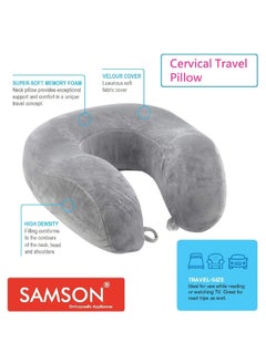 Samson SAMSON Travel Pillow Orthopaedic Neck and Back Support for Men and Women (Grey, Universal Size)  - Image 2