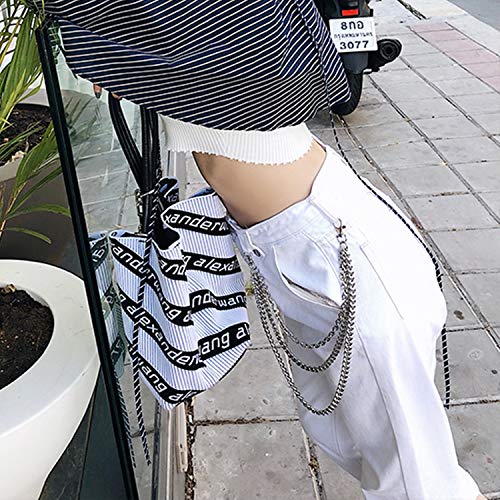 Lainrrew Trousers Chain, Pants Chain Belt Chain Wallet Chain Pocket Chain Hip Hop Punk Jeans Chain Key Chain Goth Accessories for Eboy Egirl Women Men (Silver) - Image 4