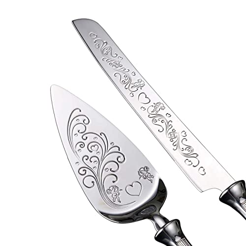 HISSF Cake Knife and Server Set,18/10 Stainless Steel Cake Cutting Set, Sweet Love Cake Serving Set Perfect For Wedding, Birthday,Home, Parties and Events - Image 2